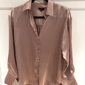 Satin dusty rose shirt Dynamite